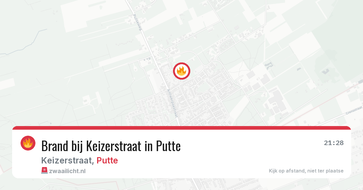 Brand bij Keizerstraat in Putte — 19 jun 2026