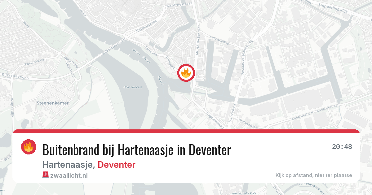 Buitenbrand bij Hartenaasje in Deventer — 17 mei 2026