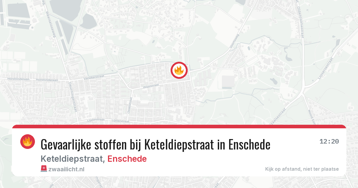 Gevaarlijke stoffen bij Keteldiepstraat in Enschede — 13 jun 2026