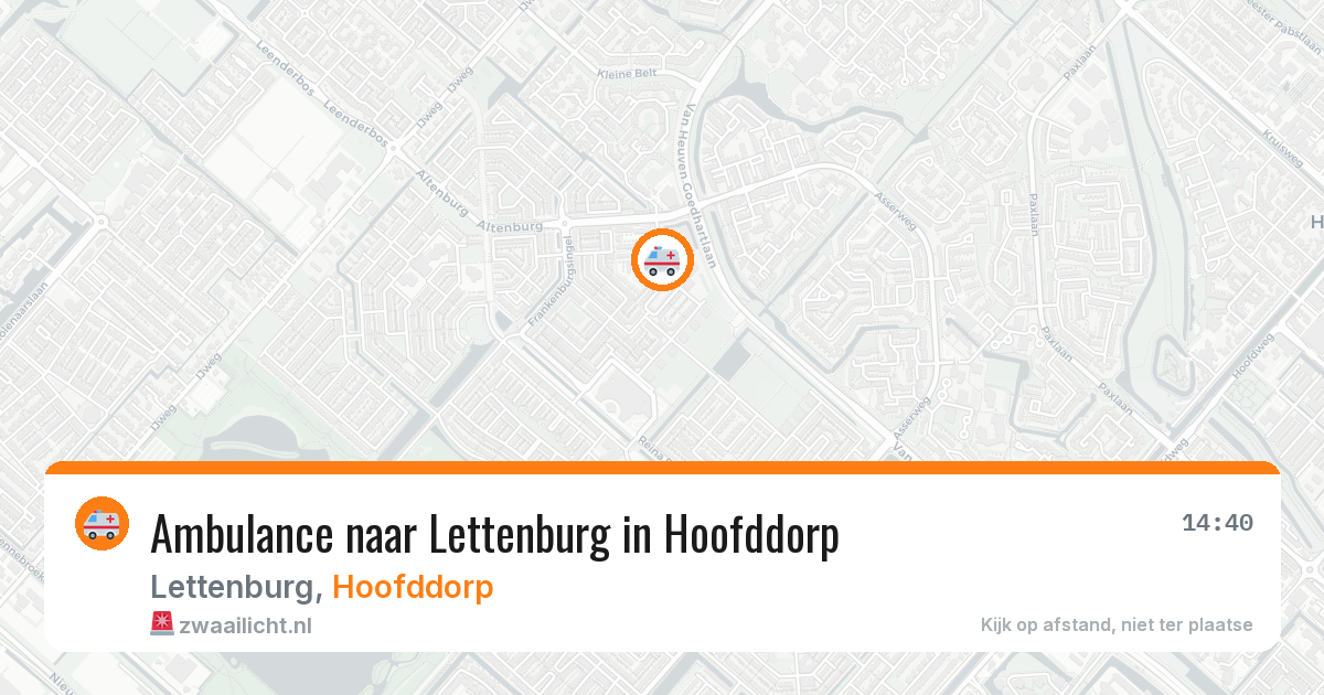 Ambulance naar Lettenburg in Hoofddorp — 1 jun 2026