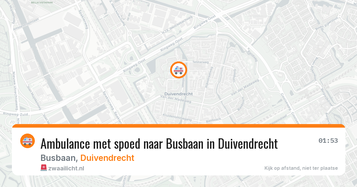 Ambulance met spoed naar Busbaan in Duivendrecht — 10 jun 2026