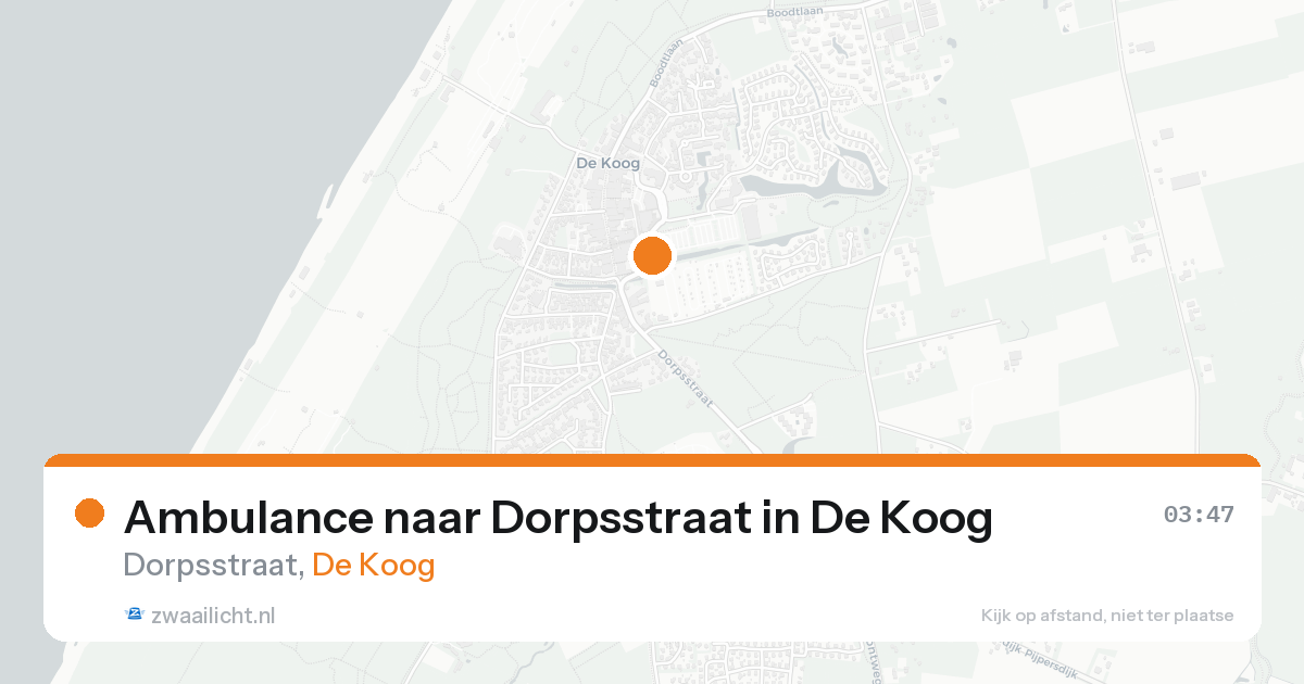 Ambulance naar Dorpsstraat in De Koog — 18 aug 2026