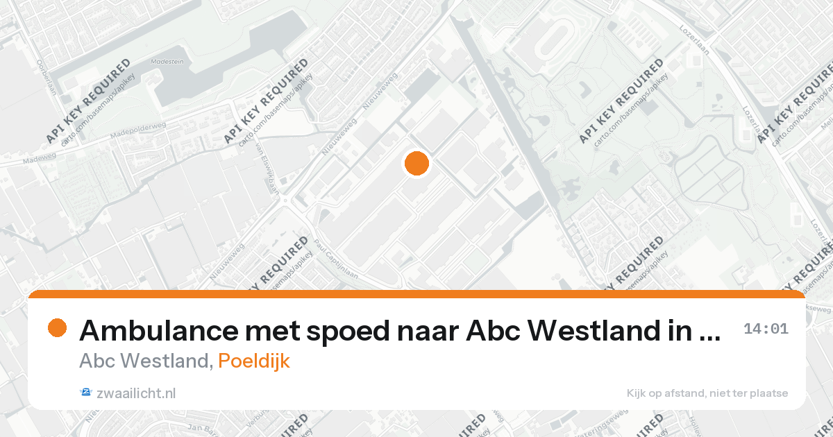 Ambulance met spoed naar Abc Westland in Poeldijk — 26 aug 2026