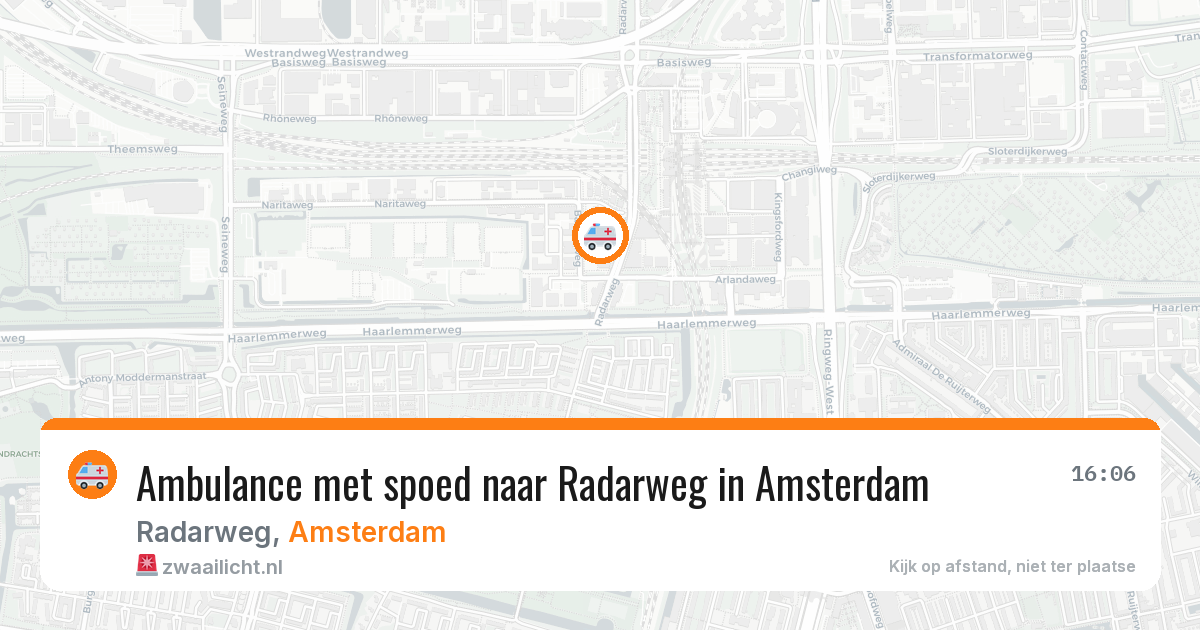 Ambulance met spoed naar Radarweg in Amsterdam — 18 mrt 2026