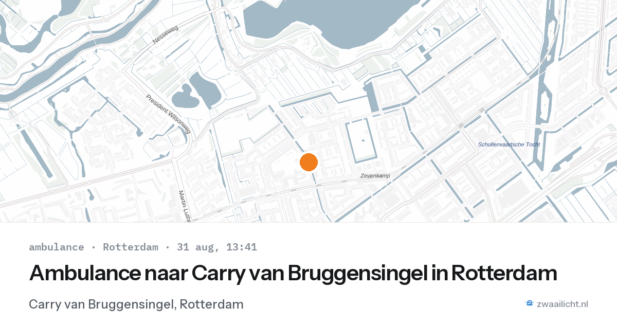 Ambulance naar Carry van Bruggensingel in Rotterdam — 31 aug 2026