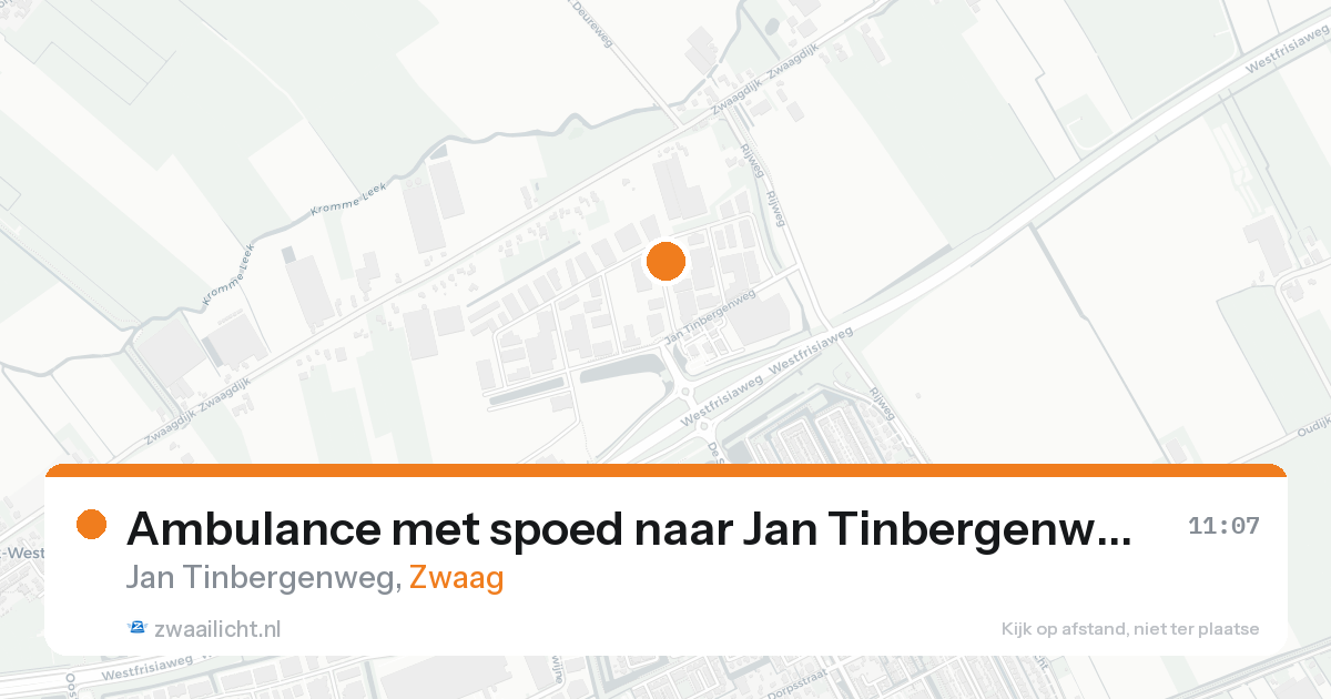 Ambulance met spoed naar Jan Tinbergenweg in Zwaag — 18 aug 2026