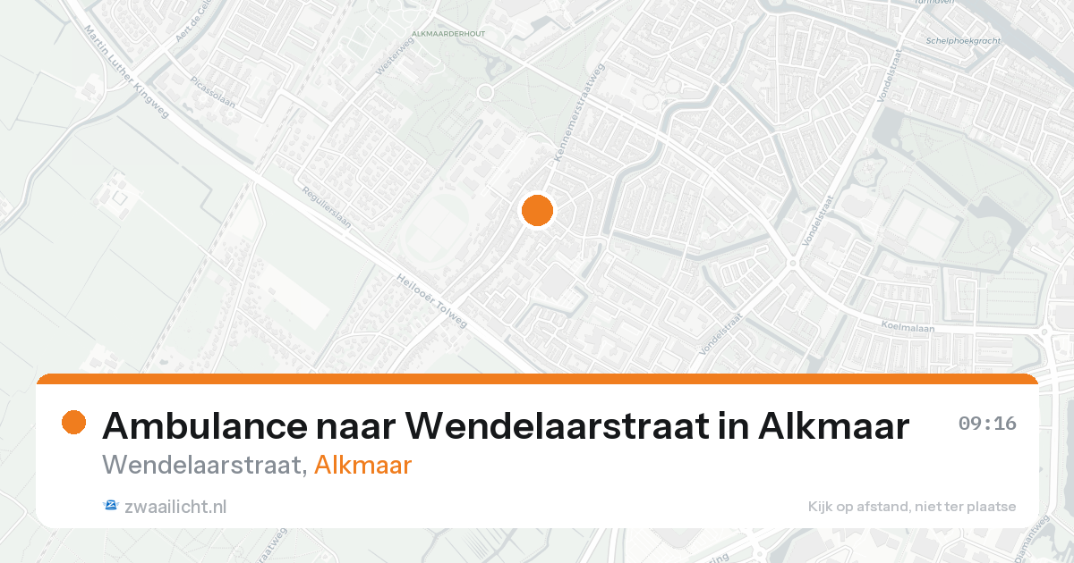 Ambulance naar Wendelaarstraat in Alkmaar — 21 aug 2026