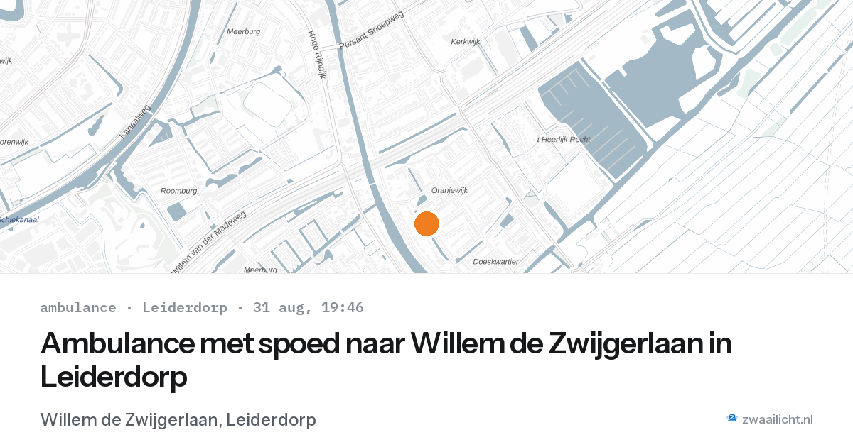 Ambulance met spoed naar Willem de Zwijgerlaan in Leiderdorp — 31 aug 2026