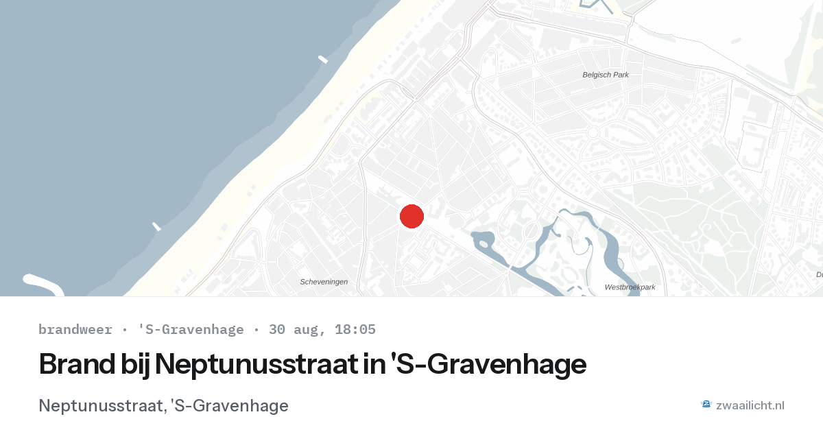 Brand bij Neptunusstraat in 'S-Gravenhage — 30 aug 2026