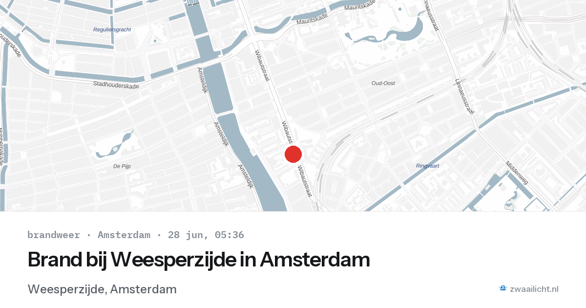 Brand bij Weesperzijde in Amsterdam — 28 jun 2026
