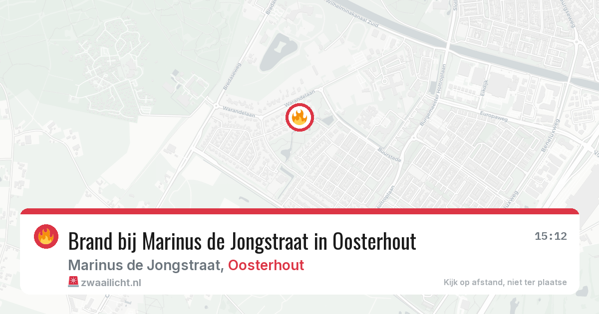 Brand bij Marinus de Jongstraat in Oosterhout — 12 jun 2026