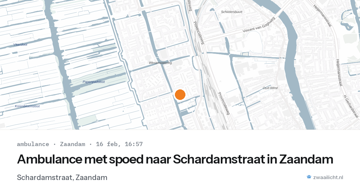 Ambulance met spoed naar Schardamstraat in Zaandam — 16 feb 2026