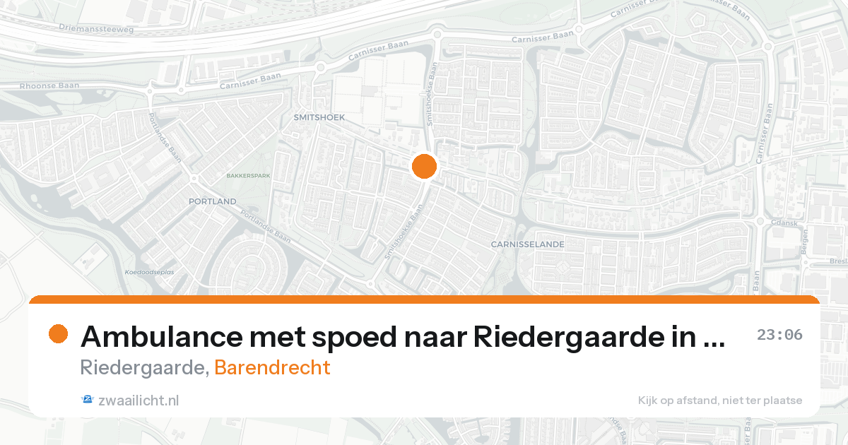Ambulance met spoed naar Riedergaarde in Barendrecht — 18 aug 2026