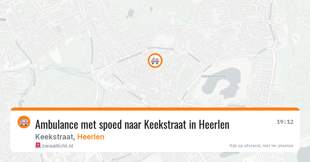 Ambulance met spoed naar Keekstraat in Heerlen — 24 jun 2026