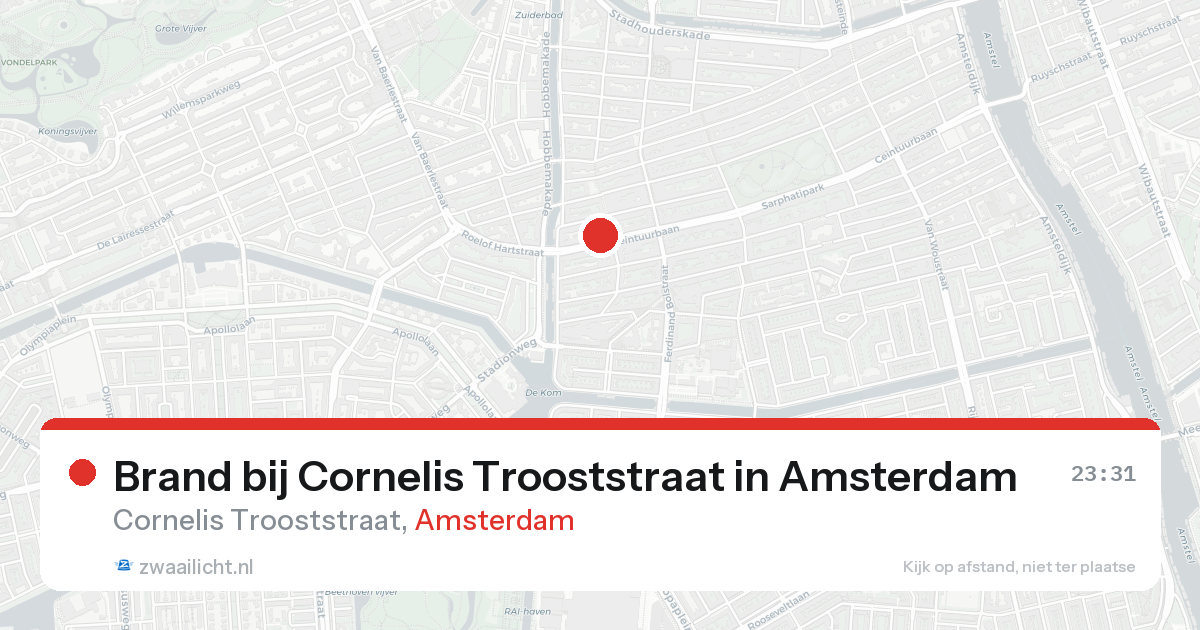Brand bij Cornelis Trooststraat in Amsterdam — 20 aug 2026