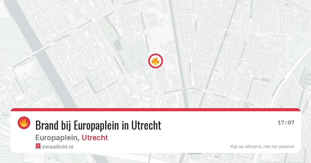 Brand bij Europaplein in Utrecht — 5 aug 2026