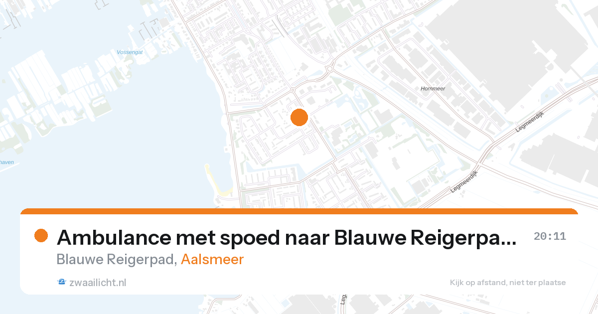 Ambulance met spoed naar Blauwe Reigerpad in Aalsmeer — 28 aug 2026