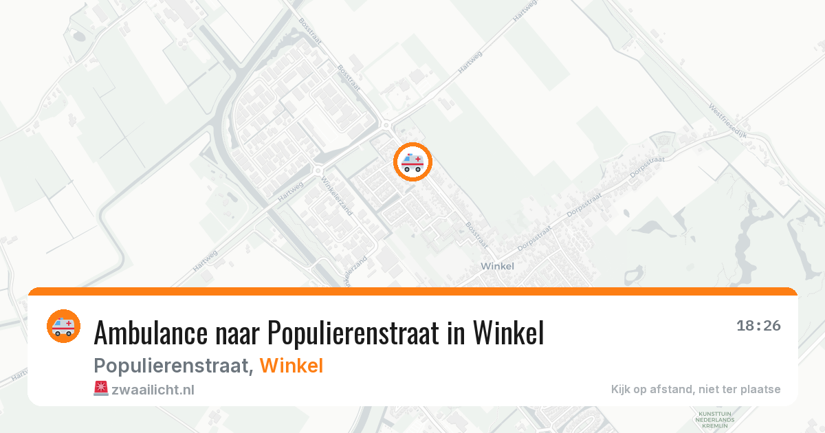 Ambulance naar Populierenstraat in Winkel — 25 mrt 2026