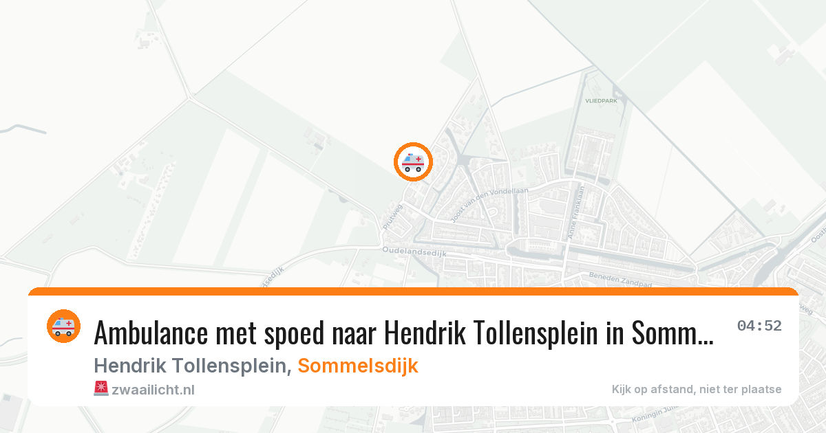 Ambulance met spoed naar Hendrik Tollensplein in Sommelsdijk — 17 mrt 2026