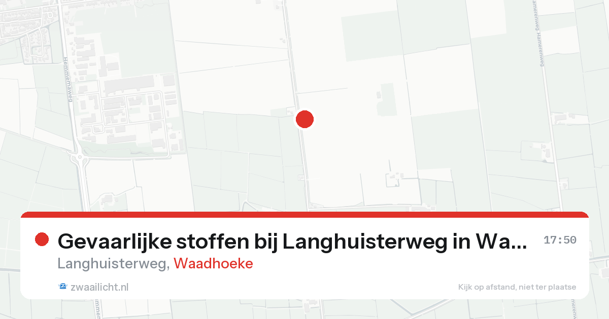 Gevaarlijke stoffen bij Langhuisterweg in Waadhoeke — 12 aug 2026