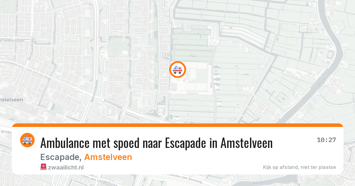 Ambulance met spoed naar Escapade in Amstelveen — 20 jun 2026