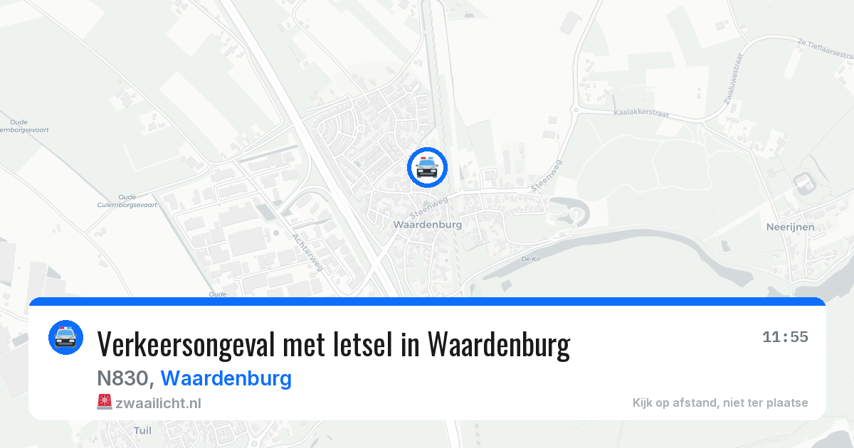 Verkeersongeval met letsel in Waardenburg — 13 jul 2026