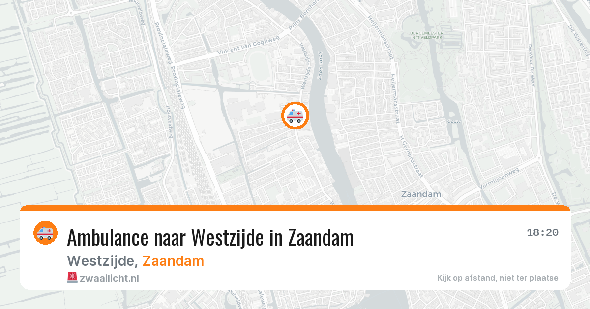 Ambulance naar Westzijde in Zaandam — 8 aug 2026