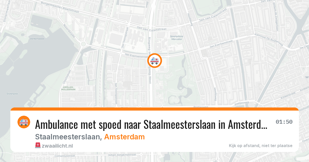 Ambulance met spoed naar Staalmeesterslaan in Amsterdam — 24 mei 2026