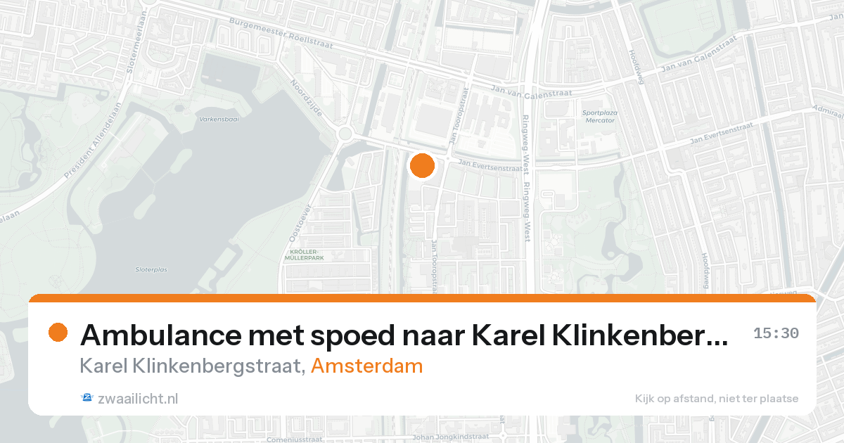 Ambulance met spoed naar Karel Klinkenbergstraat in Amsterdam — 25 aug 2026