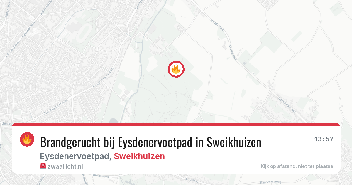 Brandgerucht bij Eysdenervoetpad in Sweikhuizen — 2 aug 2026