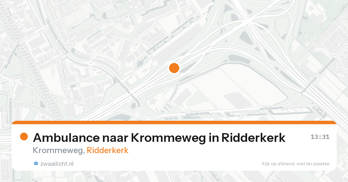 Ambulance naar Krommeweg in Ridderkerk — 20 aug 2026