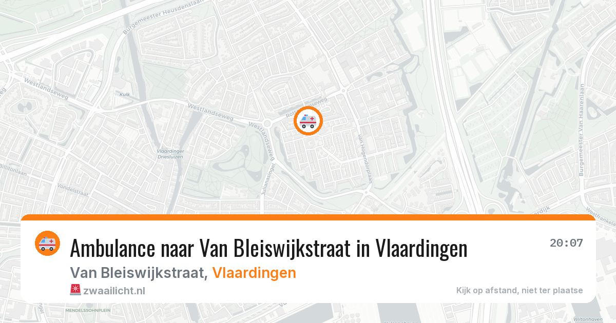 Ambulance naar Van Bleiswijkstraat in Vlaardingen — 10 aug 2026