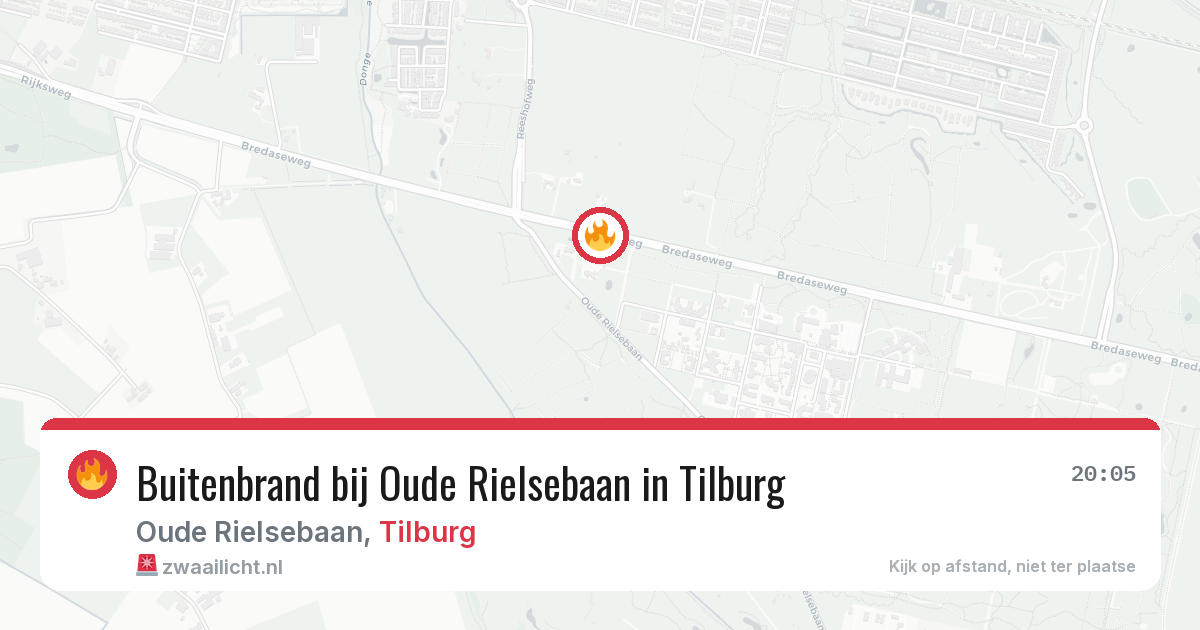 Buitenbrand bij Oude Rielsebaan in Tilburg — 24 apr 2026