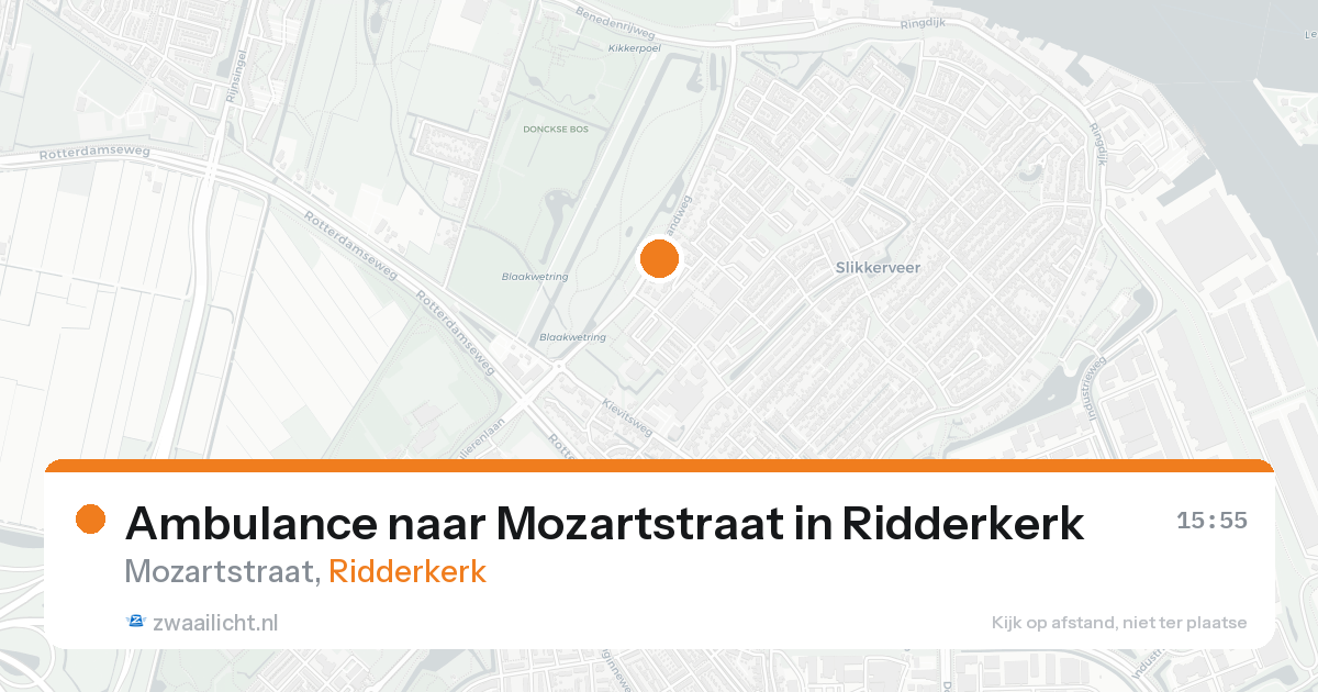 Ambulance naar Mozartstraat in Ridderkerk — 22 aug 2026