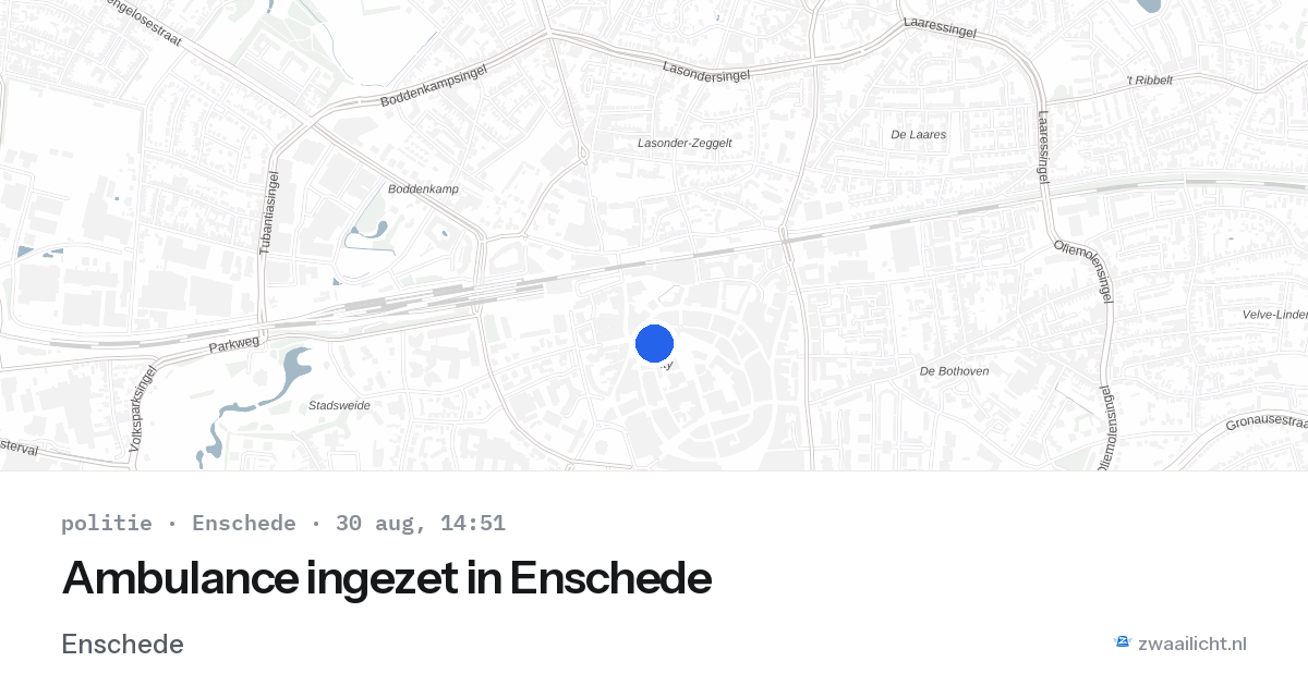 Ambulance ingezet in Enschede — 30 aug 2026