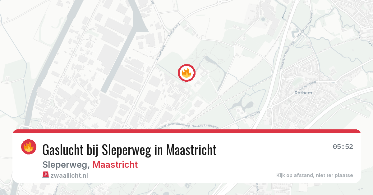 Gaslucht bij Sleperweg in Maastricht — 25 jun 2026