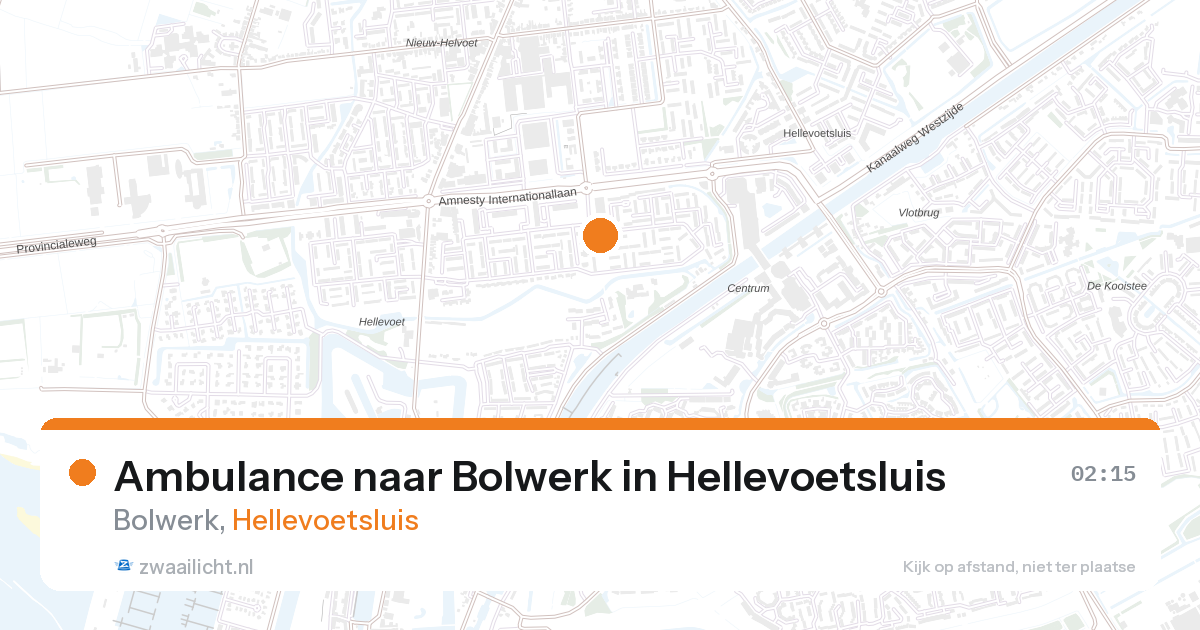 Ambulance naar Bolwerk in Hellevoetsluis — 27 aug 2026