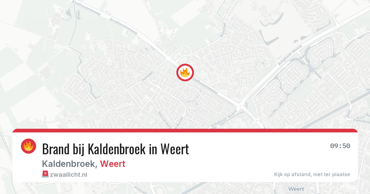 Brand bij Kaldenbroek in Weert — 4 aug 2026