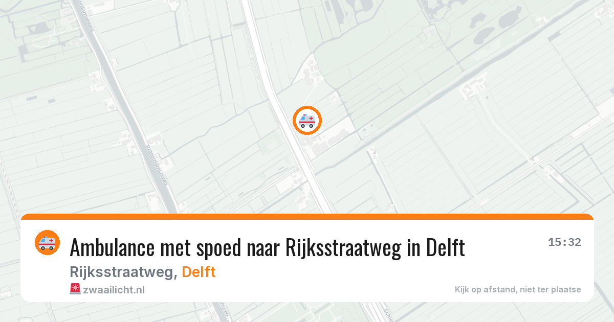 Ambulance met spoed naar Rijksstraatweg in Delft — 24 jun 2026