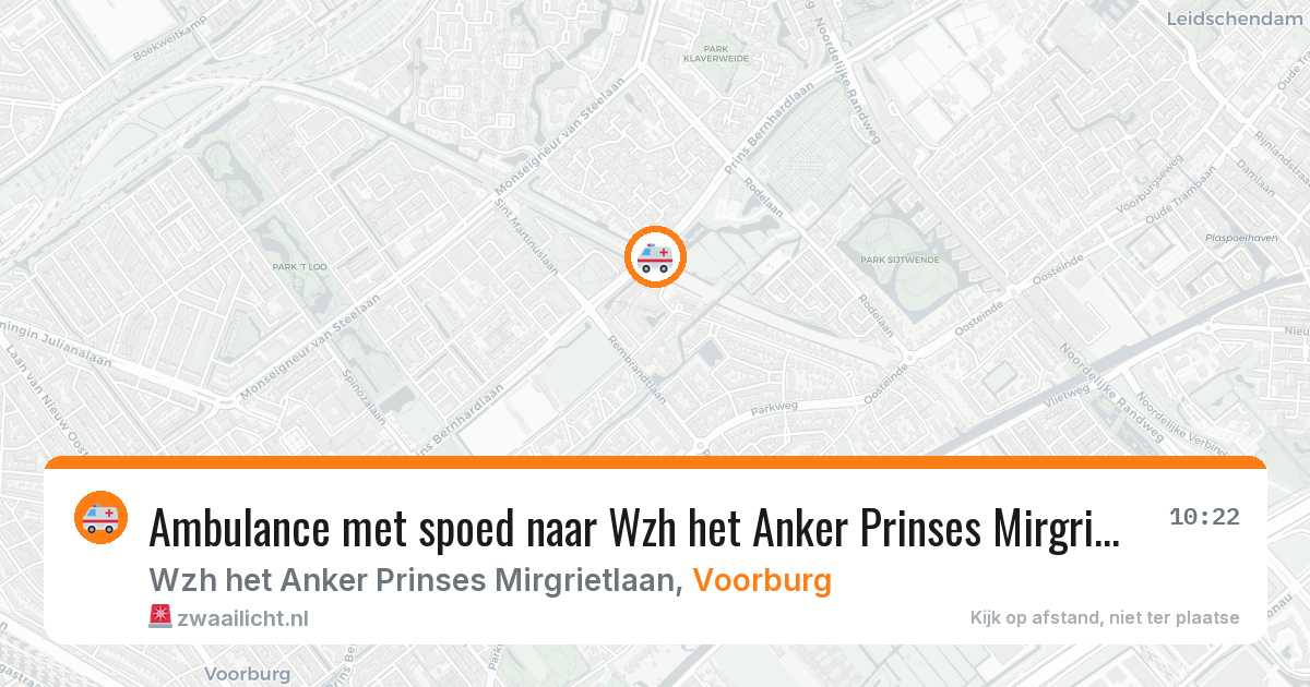 Ambulance met spoed naar Wzh het Anker Prinses Mirgrietlaan in Voorburg — 28 apr 2026