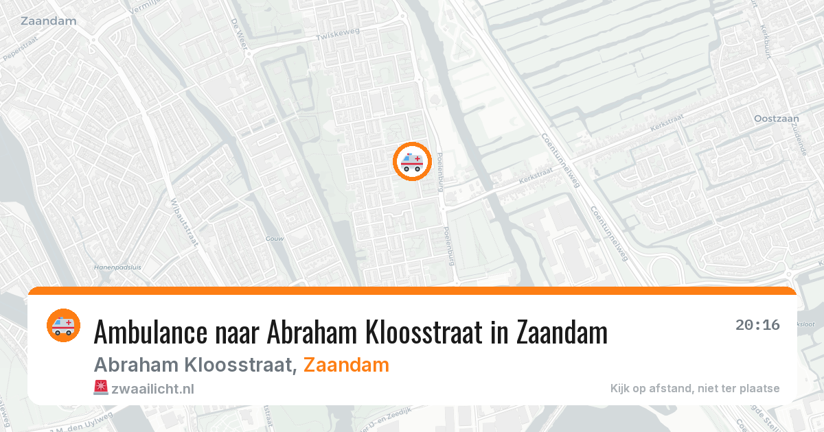 Ambulance naar Abraham Kloosstraat in Zaandam — 28 mrt 2026