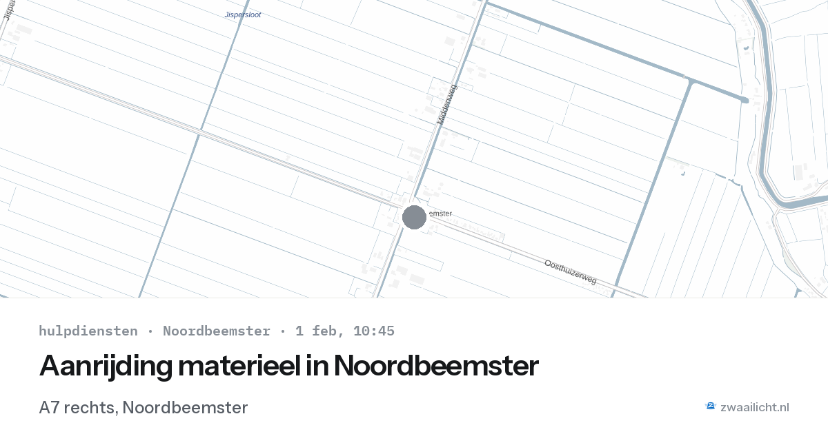 Aanrijding materieel in Noordbeemster — 1 feb 2026
