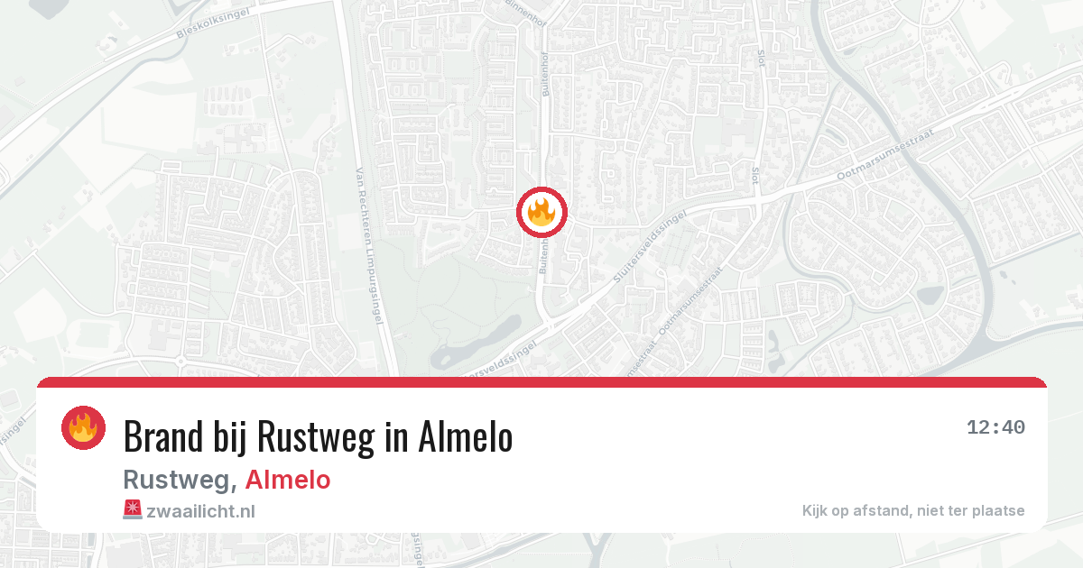 Brand bij Rustweg in Almelo — 1 aug 2026