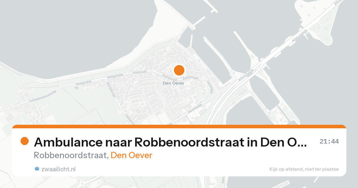 Ambulance naar Robbenoordstraat in Den Oever — 20 aug 2026