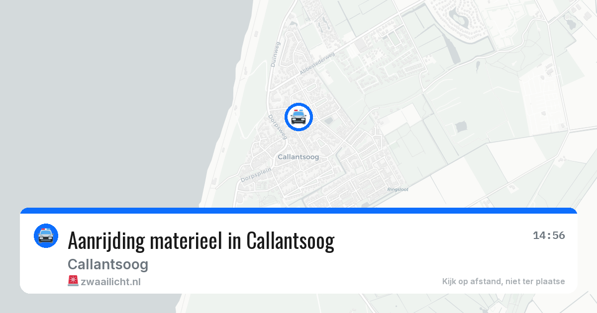 Aanrijding materieel in Callantsoog — 8 aug 2026