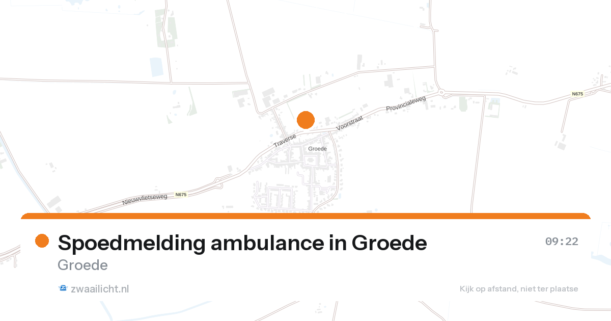 Spoedmelding ambulance in Groede — 9 aug 2026