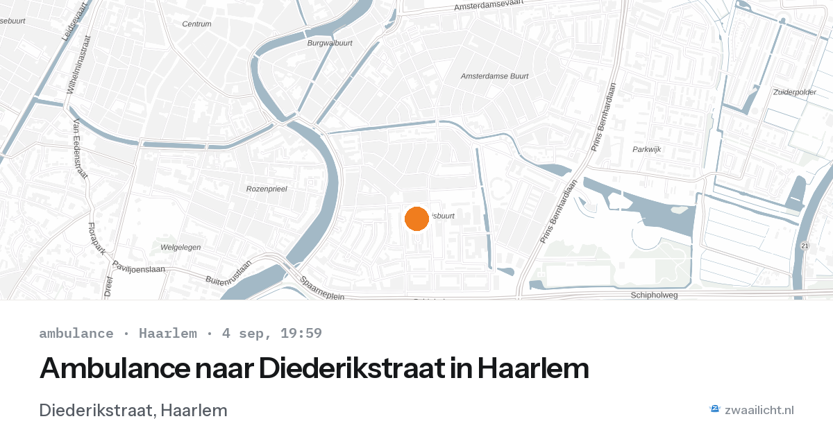 Ambulance naar Diederikstraat in Haarlem — 4 sep 2026