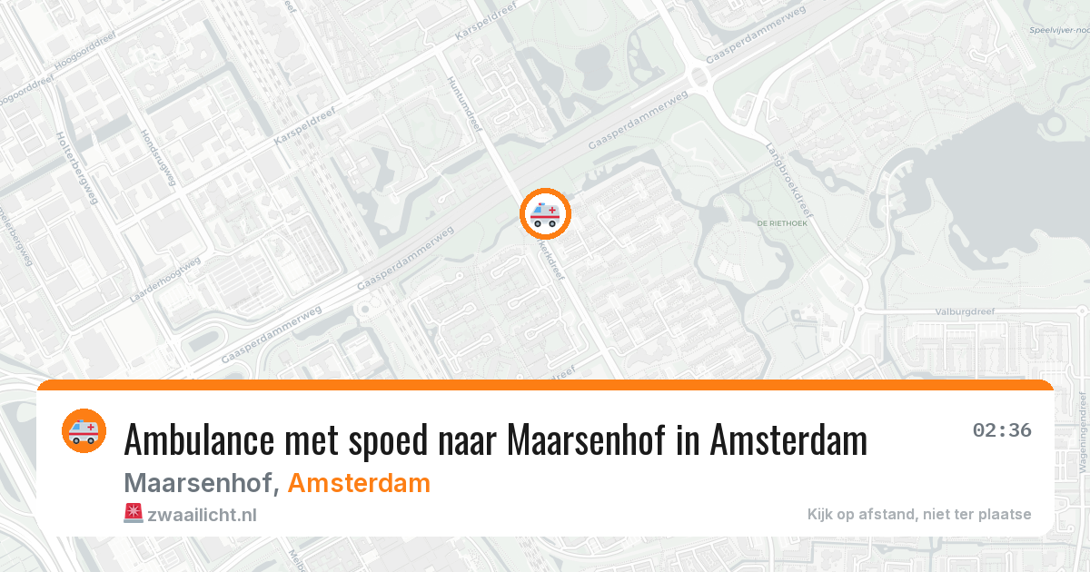 Ambulance met spoed naar Maarsenhof in Amsterdam — 12 apr 2026