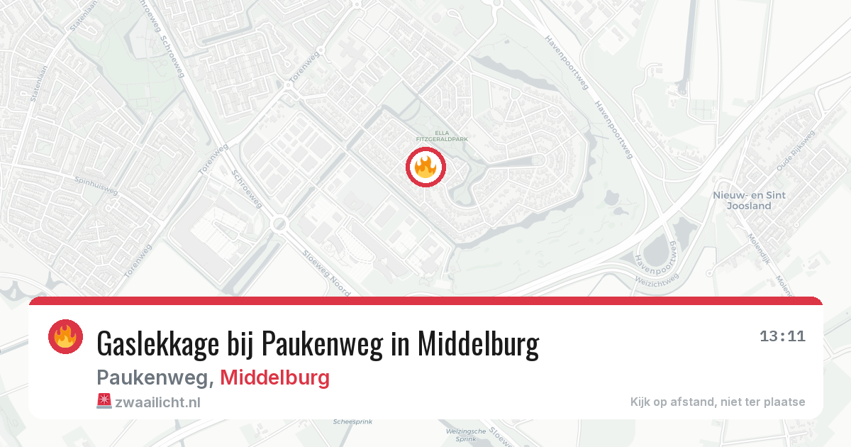 Gaslekkage bij Paukenweg in Middelburg — 18 apr 2026