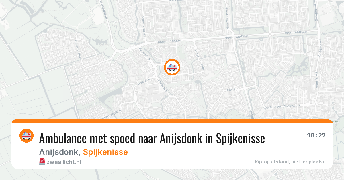 Ambulance met spoed naar Anijsdonk in Spijkenisse — 9 aug 2026